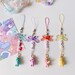 Care bear ribbon initial bead strap phone strap charm keychain 