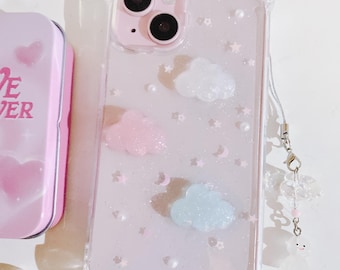 White Pink Blue Cloud iPhone 17/16/15/14/13/12/11 Galaxy S25/S24