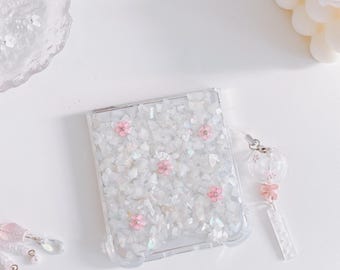 Sea Shell mother of pearl flower Galaxy Z Flip7/6/5/4/3 case