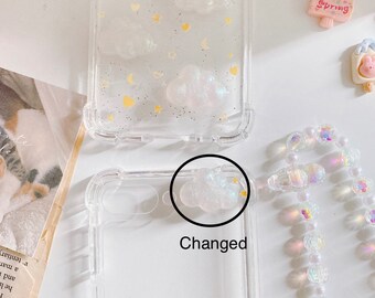 直営店に限定 Z Galaxy Samsung Flip6/5/4/3 Star Moon Cloud Glitter Case 小物