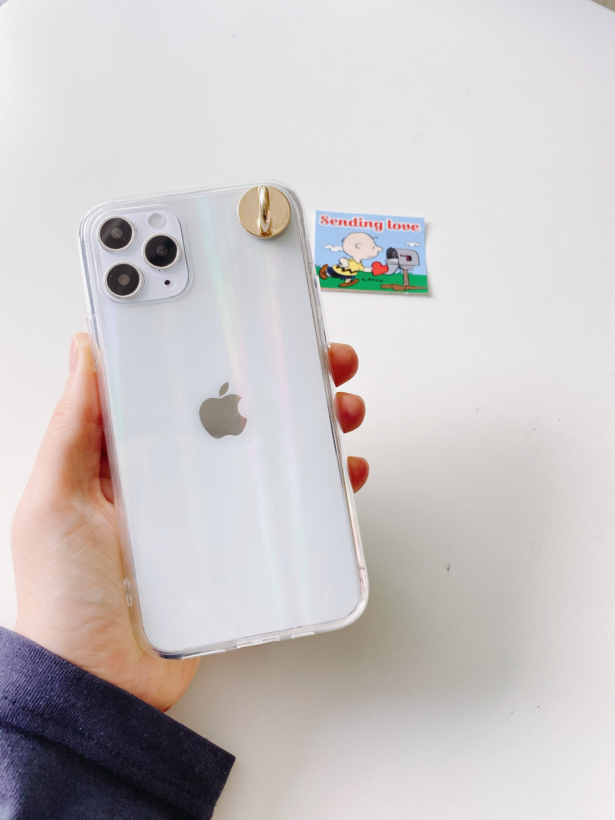 Holographic ring clear iphone case keychain ring phone case Etsy