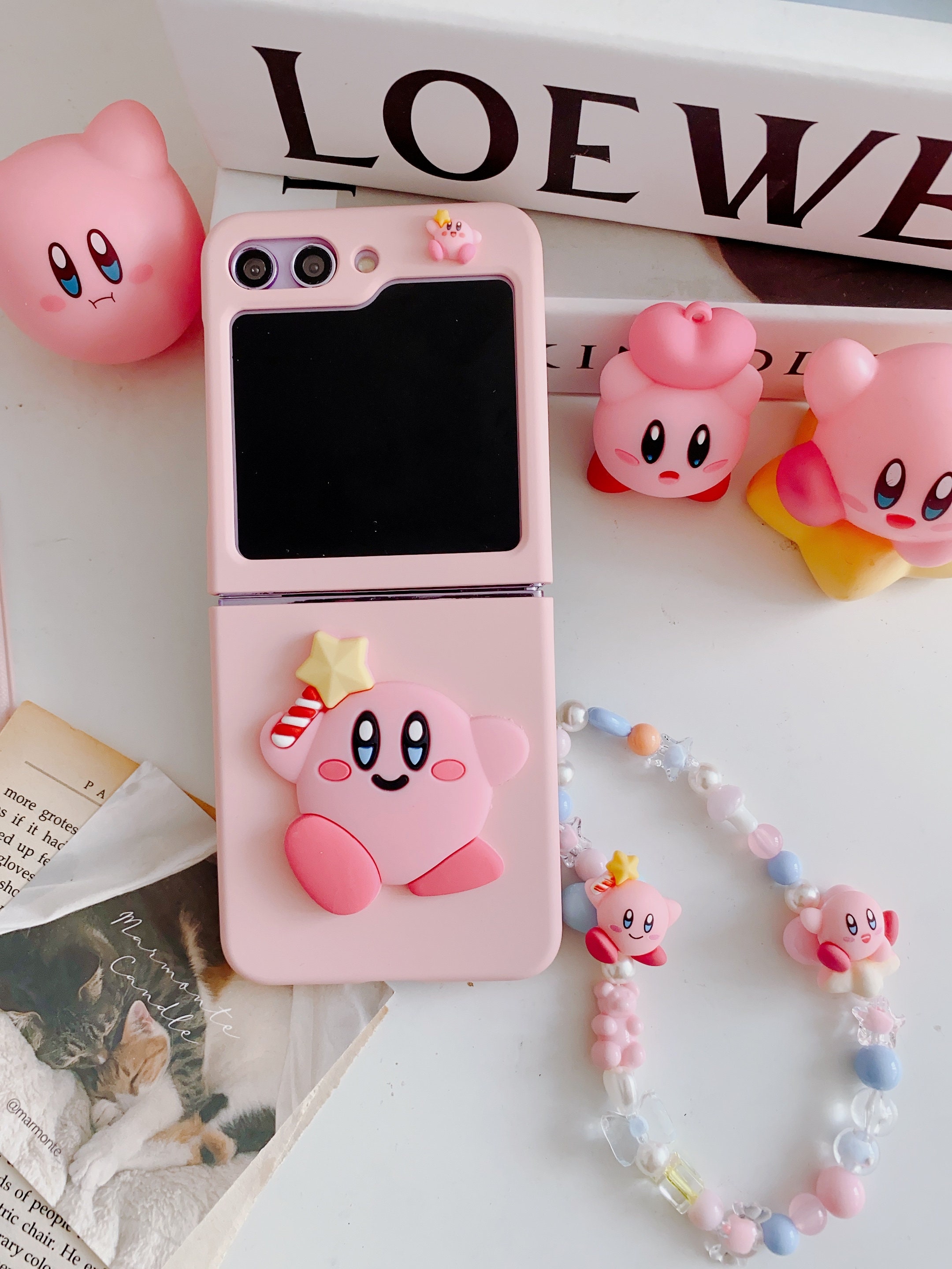 Kawaii Kirby Flip 3 4 Phone Case Samsung Galaxy Flip 4 Cases