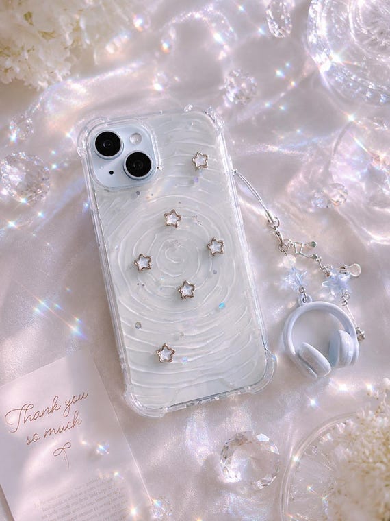 Aurora blue star wave iPhone 18/17/16/15/14/13/12/11/SE/Galaxy S26/S25/S24/S23/S22 case