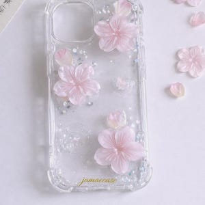 Cherry Blossom petal koi fish wave iPhone 17/16/15/14/13/12/11/SE3/Galaxy S26/S25/S24/S23/S22 case