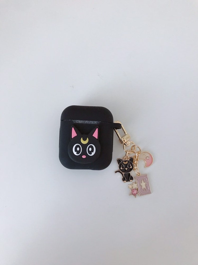 Sailor moon luna cat airpod casekeyholder set kawaii cute Sailor moon luna cat airpod casekeyholder set kawaii cute
