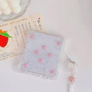 Wave Pink flower Galaxy Z Flip7/6/5/4/3 case
