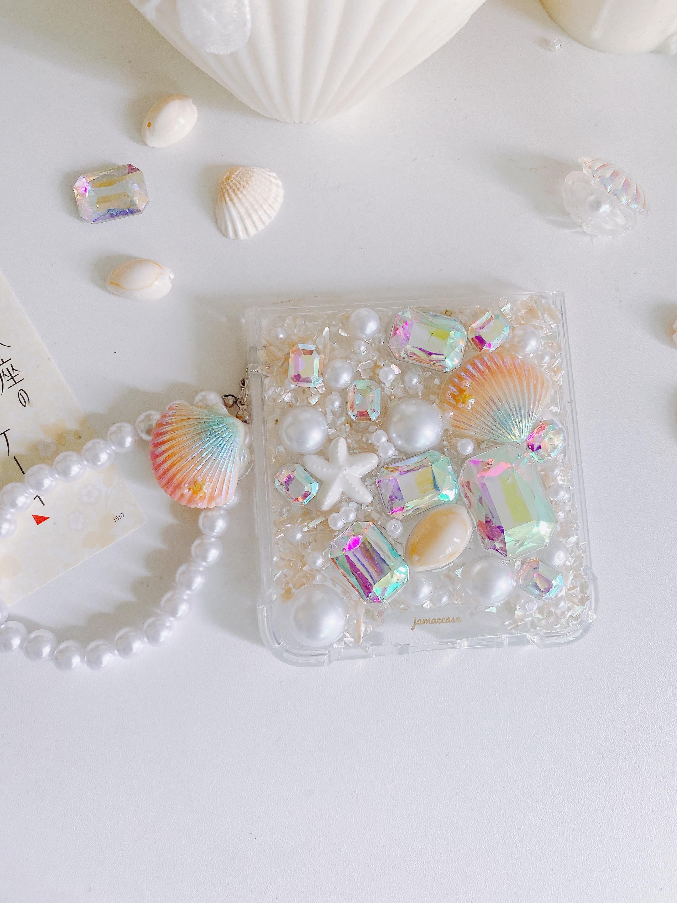 Seashell Crystal Mother of Pearl Samsung Galaxy Z Flip 8/7/6/5/4/3