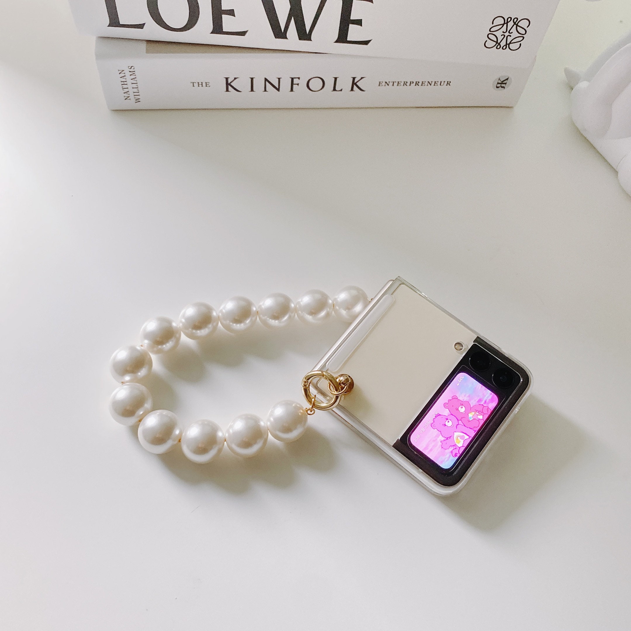 Pearl Strap Big Handle Strap Samsung Galaxy Z Flip3 Z Flip4 Etsy