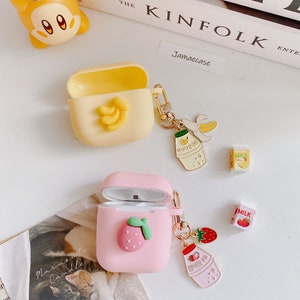 Korea Banana Milk and Strawberry Milk Airpods Case Set Personalized ...