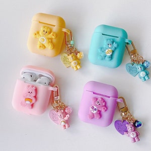 Care bears airpod case and airpod pro case+keychain set kawaii cute airpod1, airpod2,3