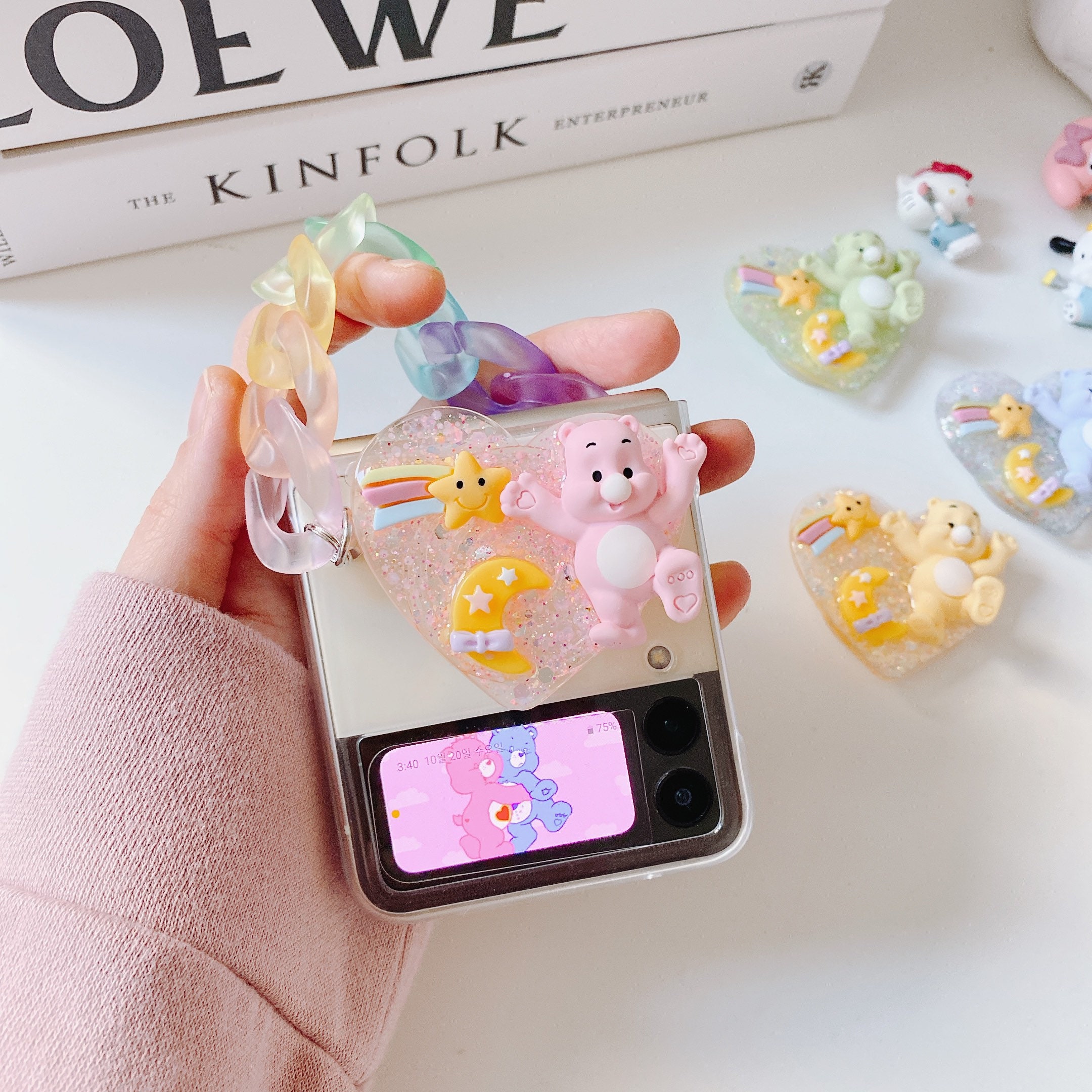 Cute Care Bear Rainbow Strap Clear Hard Samsung Galaxy Z Etsy Cute Care Bear Rainbow Strap Clear Hard Samsung Galaxy Z Etsy