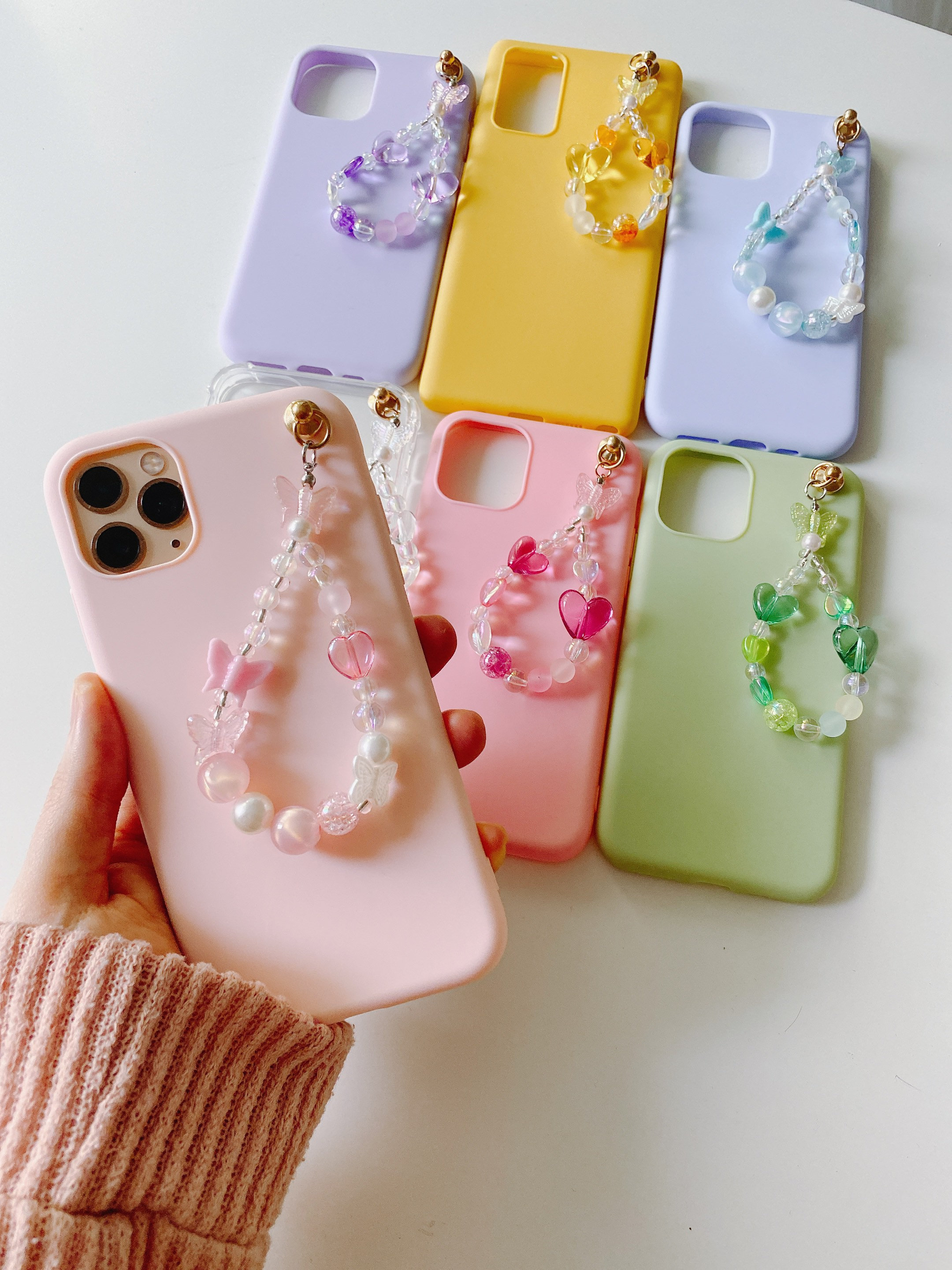 Butterfly Beaded Pastel Phone Casekeychain Set Iphone Etsy