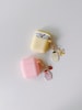 korea banana milk and strawberry milk airpods case + keychain set best personalized cute kawaii Airpod1,2,3 