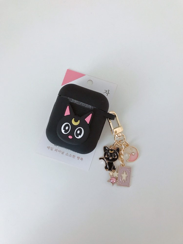 Sailor moon luna cat airpod casekeyholder set kawaii cute Sailor moon luna cat airpod casekeyholder set kawaii cute