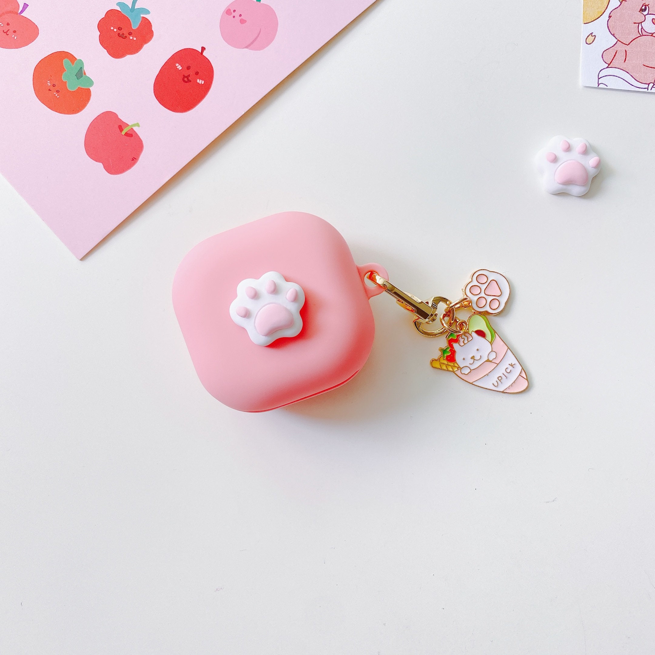 Pink Ice Cream Upic Cat Paw Galaxy Buds Live and Buds Pro and - Etsy