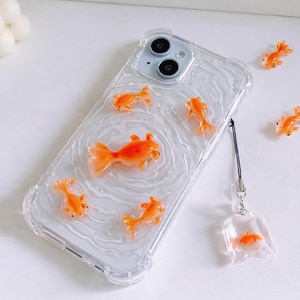 大きな鯉の3Dウェーブ iPhone 17/16/15/14/13/12/11/SE/Galaxy S26/S25/S24/S23/S22 ケース