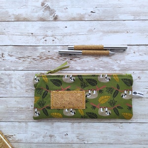 Sloths Pencil Bag, Personalized Sloth Gift for School image 1