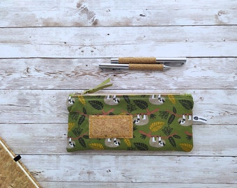 Sloths Pencil Bag, Personalized Sloth Gift for School