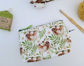 Kids Toiletry Bag with Sloths, Make-up Bag, Sloth Gift, Children's Eco-friendly Reusable Bag, Summer Travel Gift, Waterproof Wash Bag