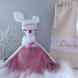 Fawn Animal Doll, Deer Fabric Doll, Snow Princess, Girls Christmas Gift