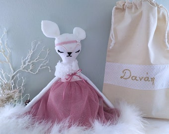 Fawn Animal Doll, Deer Fabric Doll, Snow Princess, Girls Christmas Gift