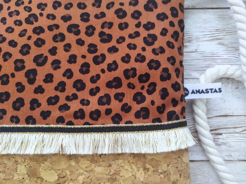 Cork Crossbody Bag for Teenage Girls with Animal Print image 9