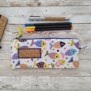 Personalized Pencil Case for Kids, Student Gift, Summer Pencil Bag with Fish