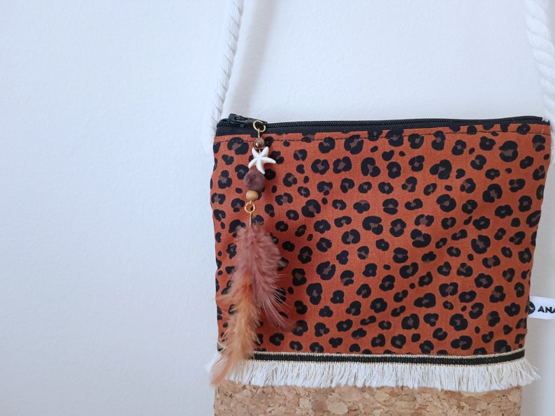 Cork Crossbody Bag for Teenage Girls with Animal Print image 4