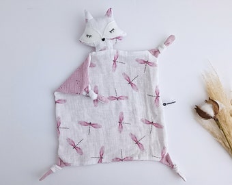 Baby Schmusetuch, Libellen Kuscheltier,Fuchs,Fuchs,Fuchs,Baby Duschen,Geschenk für Baby,Geschenk für Mama,Geschenk für Mama,Geschenk zur Geburt,