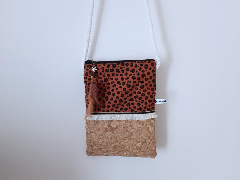 Cork Crossbody Bag for Teenage Girls with Animal Print image 3