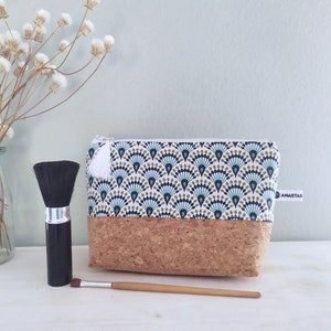 Borsa cosmetici blu Cork, regalo dell&#39;insegnante della borsa con cerniera