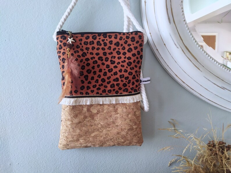 Cork Crossbody Bag for Teenage Girls with Animal Print image 10