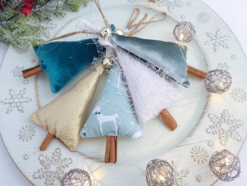 Blue and Gold Christmas Tree Ornaments Cinnamon Christmas Etsy