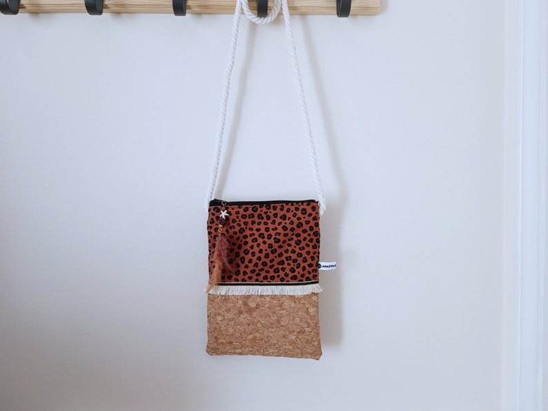 Cork Crossbody Bag for Teenage Girls with Animal Print image 2