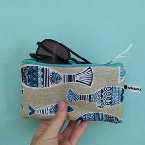 Étui rembourré pour lunettes de soleil avec imprimé poisson, cadeau d&#39;été, cadeau pour enseignant, cadeaux de fin d&#39;école, pochette en tissu souple pour lunettes de soleil avec fermeture à glissière