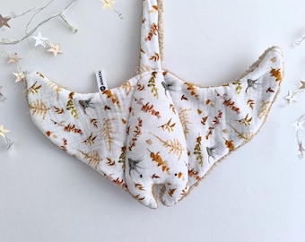 Edredón para bebé Manta Ray, doble gasa y sherpa con estampado otoñal