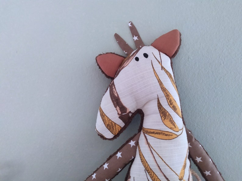 Giraffe Animal Rag Doll, Fabric Stuffed Animal, Baby Shower Gift image 3