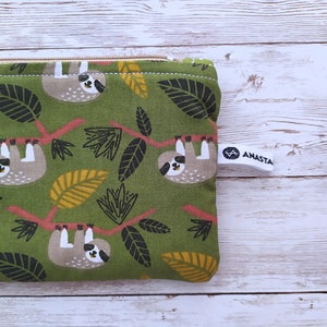 Sloths Pencil Bag, Personalized Sloth Gift for School image 4