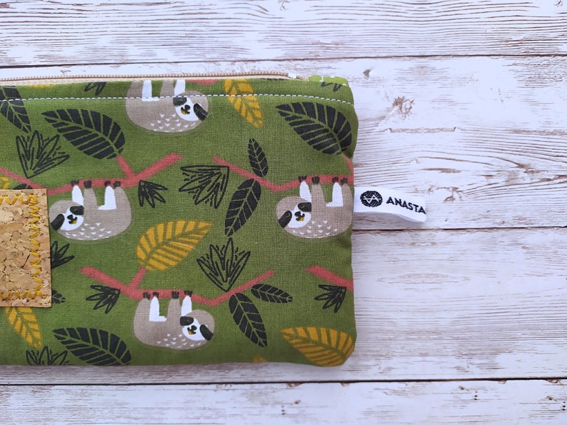 Sloths Pencil Bag, Personalized Sloth Gift for School image 4