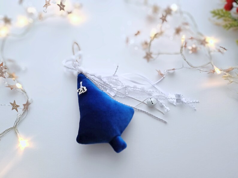 2024 Greek Good Luck Charm Velvet Star, Blue Green Christmas Ornaments, Christmas Tree Hanging Decorations, Teacher Christmas Gifts image 5