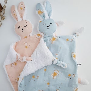 Baby Girl Easter Candle with Bunny Comforter, Lambatha Bunny Lovey Set, Cotton Bunny Cuddle Friend, Palm Sunday Candle, Newborn Easter Gift image 5