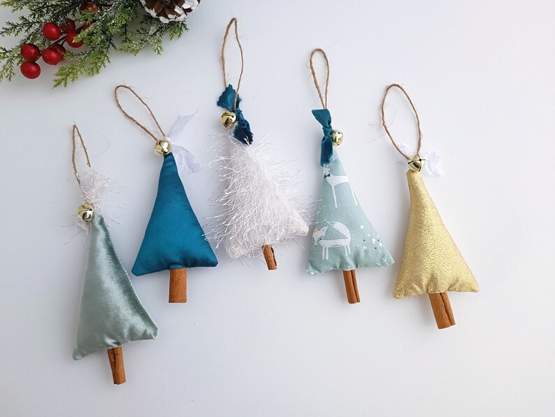 Blue and Gold Christmas Tree Ornaments Cinnamon Christmas Etsy