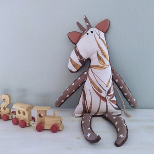 Giraffe Animal Rag Doll, Fabric Stuffed Animal, Baby Shower Gift image 1