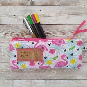 Flamingo Pencil Bag for Girls, Flamingo Pouch, Personalized Gift for Kids image 4