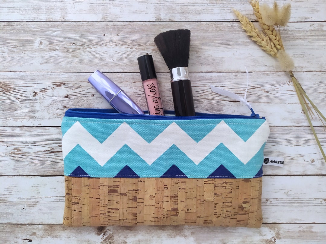 Pochette Cosmétique Zippée DKNY Whitney - Multicolore Marron/bleu - Neuf Avec étiquette