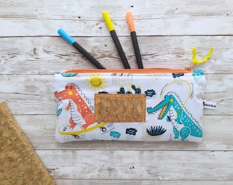 Personalized Crocodile Pencil Case for Boys, Kids School Gift