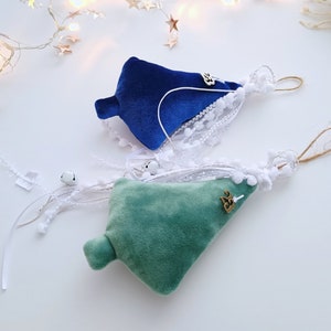 2024 Greek Good Luck Charm Velvet Star, Blue Green Christmas Ornaments, Christmas Tree Hanging Decorations, Teacher Christmas Gifts image 9