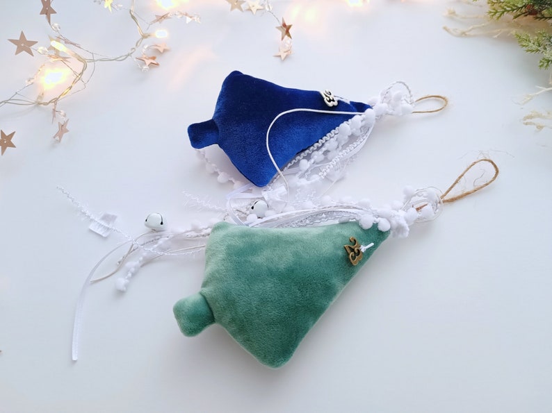 2024 Greek Good Luck Charm Velvet Star, Blue Green Christmas Ornaments, Christmas Tree Hanging Decorations, Teacher Christmas Gifts image 9