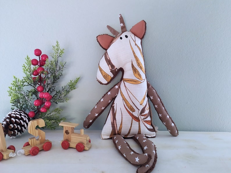 Giraffe Animal Rag Doll, Fabric Stuffed Animal, Baby Shower Gift image 8