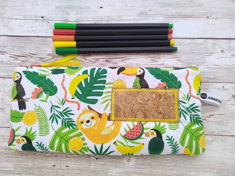 Sloths Pencil Bag, Personalized Sloth Gift for School image 10